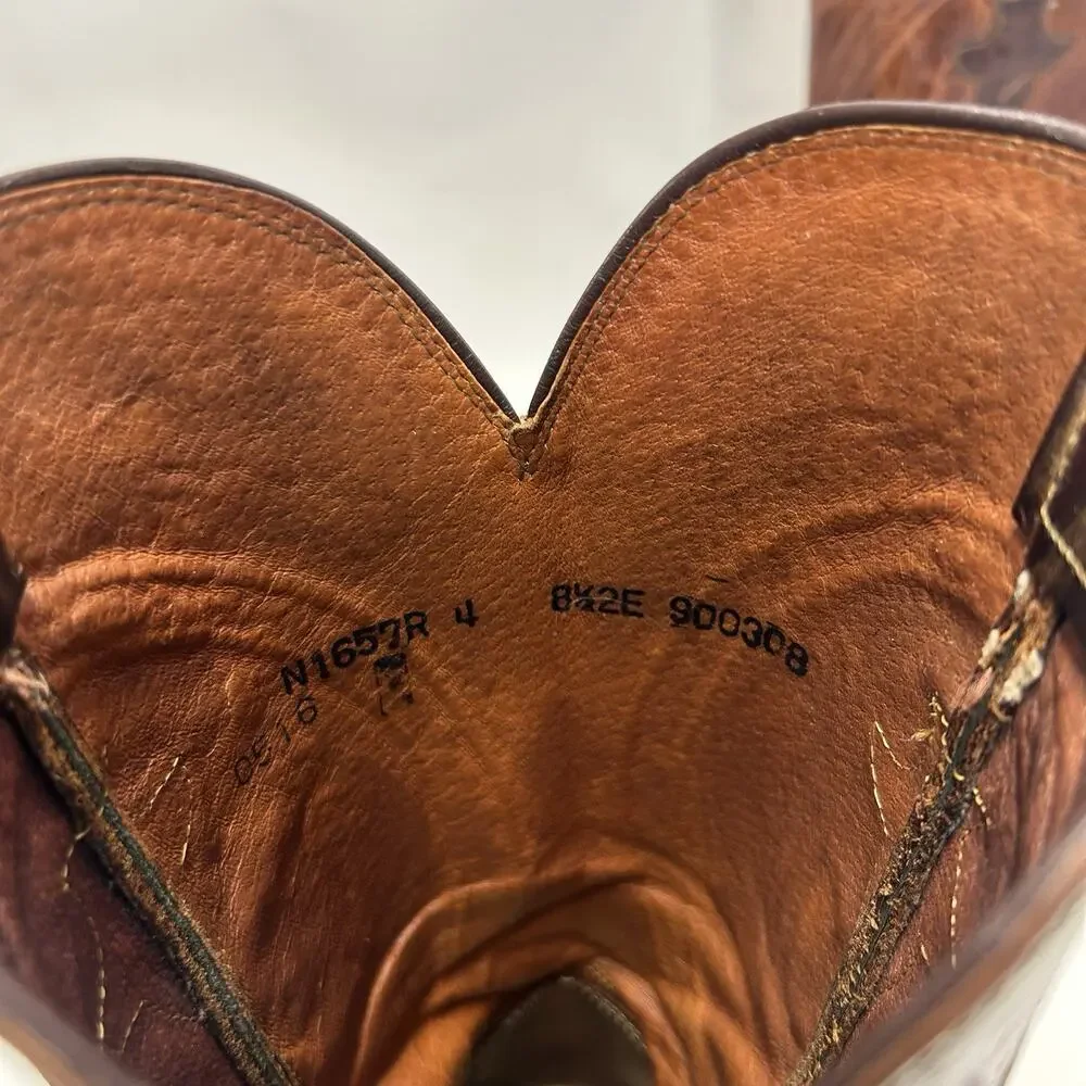 Vintage Lucchese Western Cowboy Boots Goat “Brown”